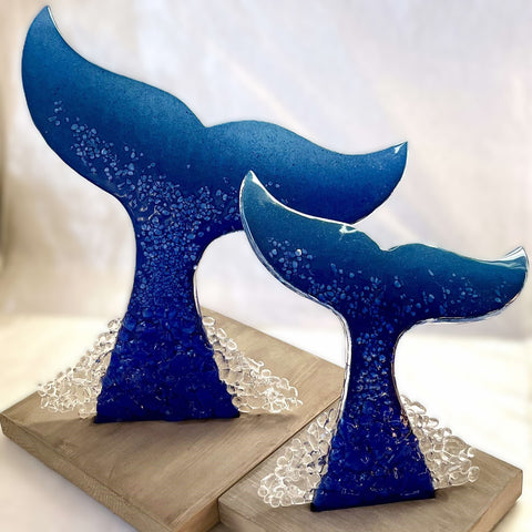 NEW 2025 Magnificent Whale Tails on bleached wood stand