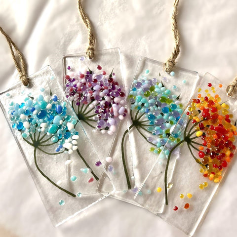 Agapanthus style Flower Hangings set 4 11cm x 5cm